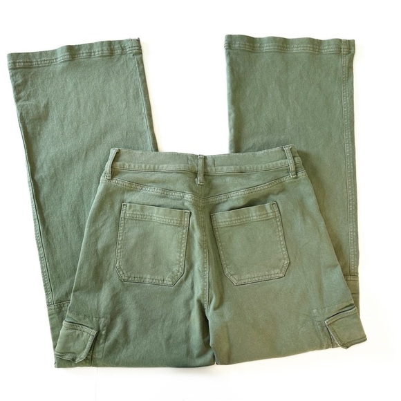Loft Jeans Womens 27 4 High Rise Wide Leg Green Cargo Utility Pockets - Picture 8 of 8